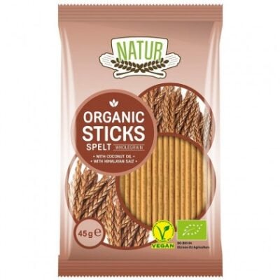 Sticksuri din spelta bio, 45 g, Natur