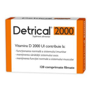 Vitamina D3 Detrical, 2000UI, 120 comprimate filmate, Zdrovit