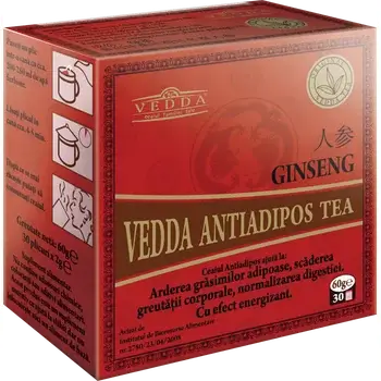 Ceai antiadipos cu ginseng, 30 plicuri, Vedda