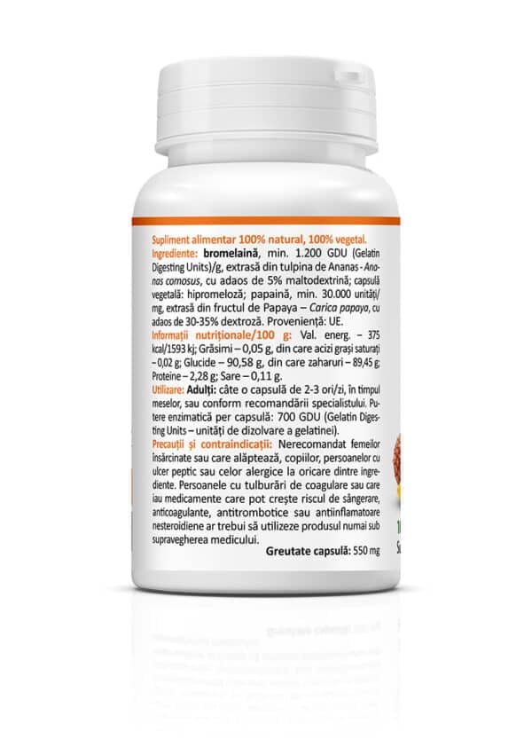 5941872401043-1 Bromelaină și Papaină, 60 capsule, Zenyth