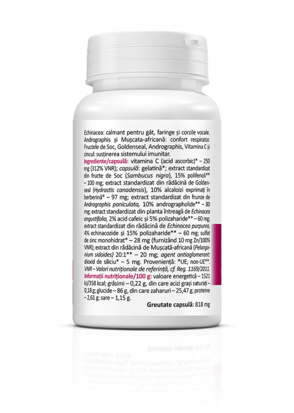 Echinacea cu Soc și Mușcată Africană, 30 capsule, Zenyth