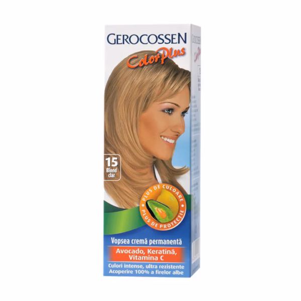 Vopsea Color Plus, nr. 15, Blond clar, 50 g, Gerocossen