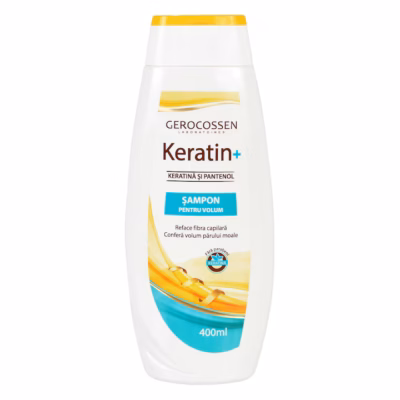Șampon pentru volum cu keratină și pantenol Keratin+, 400 ml, Gerocossen