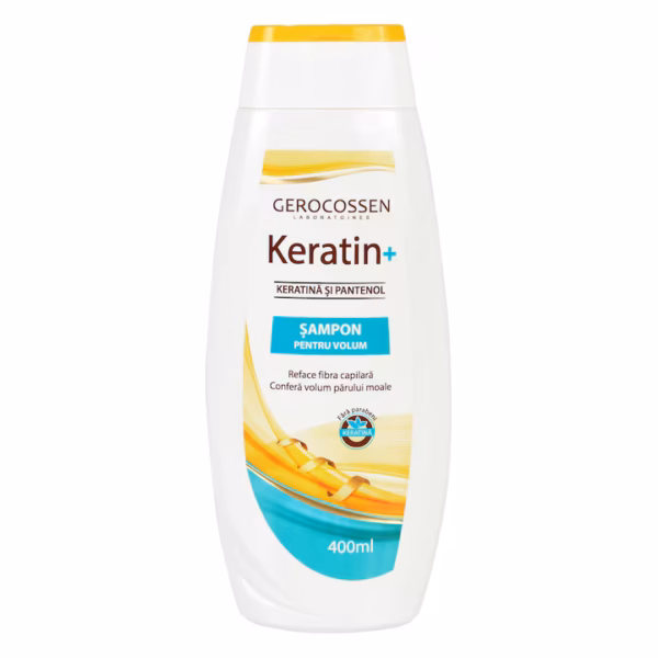 Șampon pentru volum cu keratină și pantenol Keratin+, 400 ml, Gerocossen
