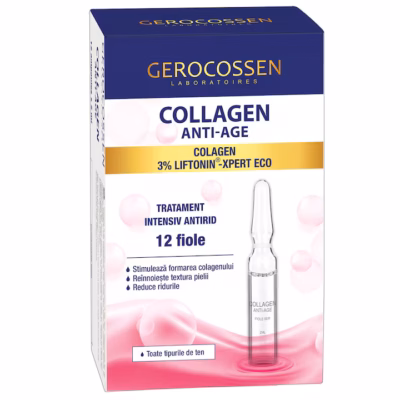Fiole cu ser Collagen Anti-Age, 12 fiole x 2 ml, Gerocossen