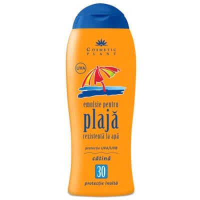 Emulsie pentru plajă rezistentă la apă cu ulei de cătină SPF 30, 200 ml, Cosmetic Plant