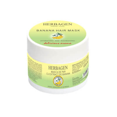Mască de păr cu extract de banană, 100ml, Herbagen