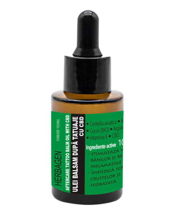 Ulei balsam după tatuaje cu CBD, 30ml, Herbagen