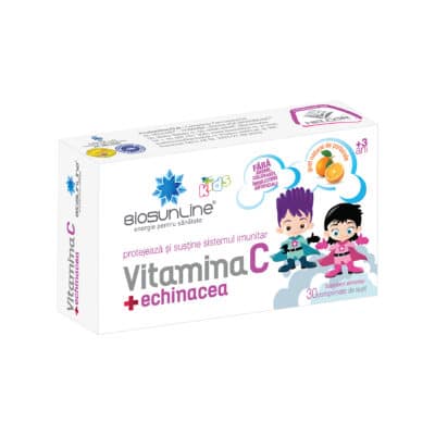 Vitamina C cu echinacea pentru copii, 30 comprimate, BioSunLine