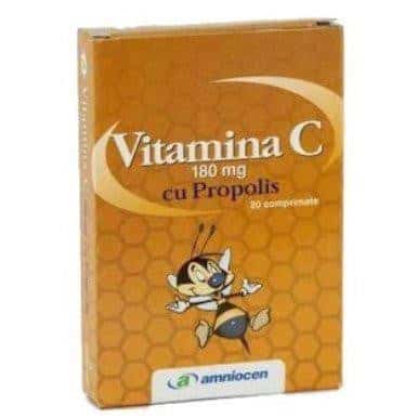 Vitamina C + Propolis 180mg, 24 cps, Amniocen