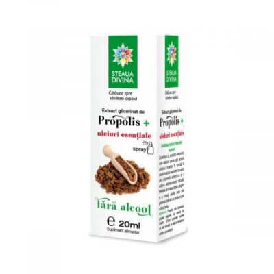 Extract glicerinat de propolis cu uleiuri esențiale, 20 ml, Steaua Divină