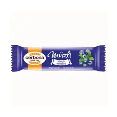Baton musli cu afine și iaurt, 20gr, Cerbona
