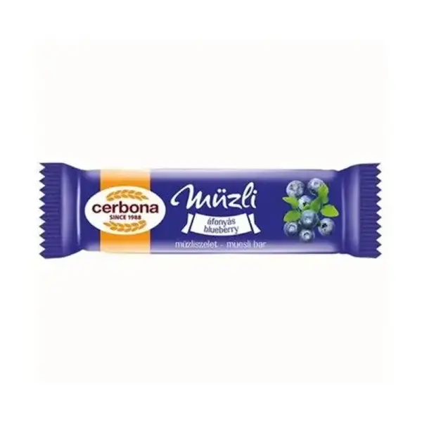 Baton musli cu afine și iaurt, 20gr, Cerbona