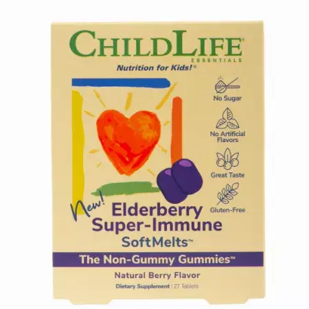 Elderberry Super-Immune SoftMelts, 27 tablete masticabile, Childlife Essentials, Secom