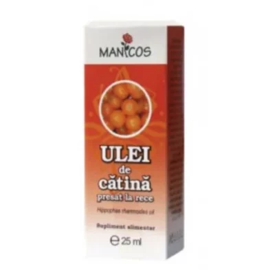 Ulei de cătină presat la rece, 25ml, Manicos