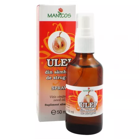 Ulei din sâmburi de struguri spray, 50 ml, Manicos