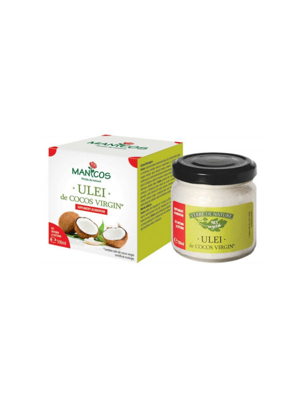 Ulei de cocos virgin, 100ml, Manicos