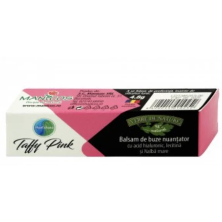 Balsam de buze nuanțator Taffy Pink, 4.8g, Verre de Nature
