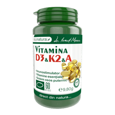 Vitamina D3&K2&A, 60cps, Pronatura