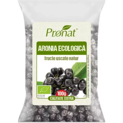 Fructe bio de aronia uscate, 100g, Pronat