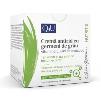Cremă antirid cu germeni de grâu Nutritis Q4U, 50 ml, Tis Farmaceutic