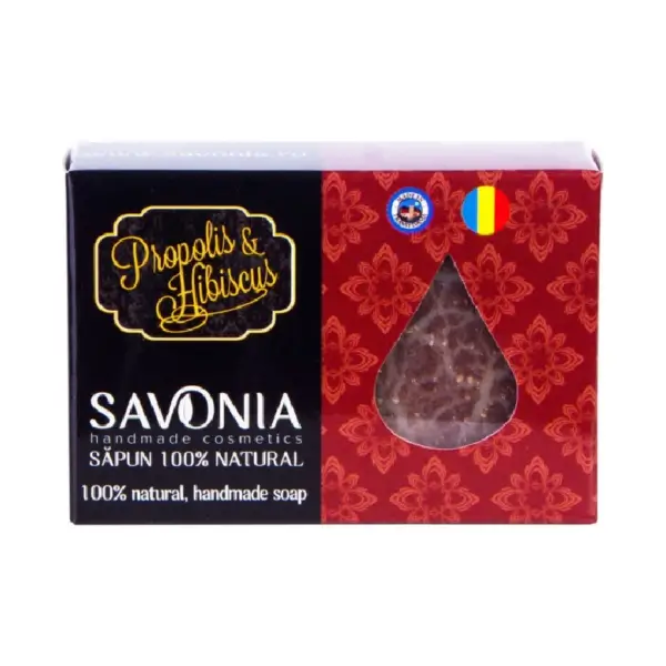 Săpun natural Propolis și Hibiscus, 90g, Savonia