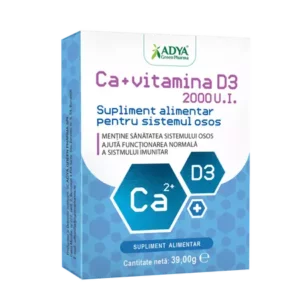 Calciu + Vitamina D3, 30 comprimate, Adya Green Pharma
