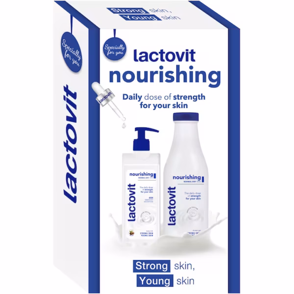 Pachet de 600 ml gel de duș și 400 ml lapte de corp Original, Lactovit