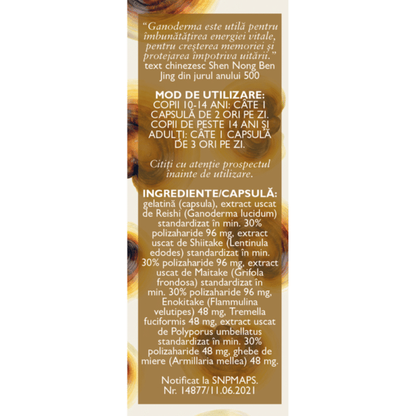 Imunitate cu 7 ciuperci F163, 63 capsule, Fares – imagine 2