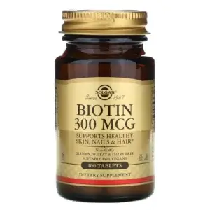 Biotină 300μg, 100 tablete, Solgar