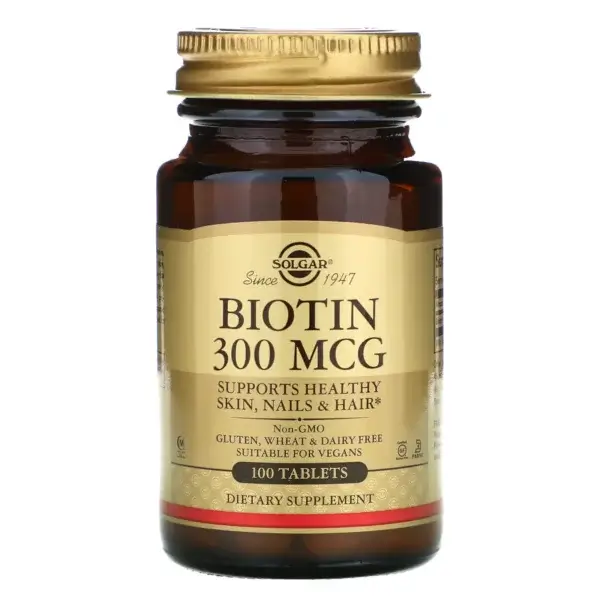 Biotină 300μg, 100 tablete, Solgar