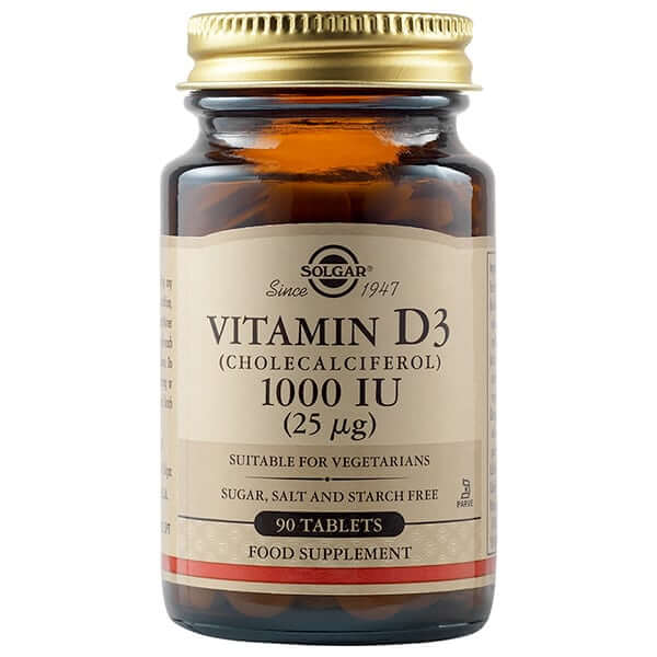Vitamina D3 1000UI, 90 comprimate, Solgar