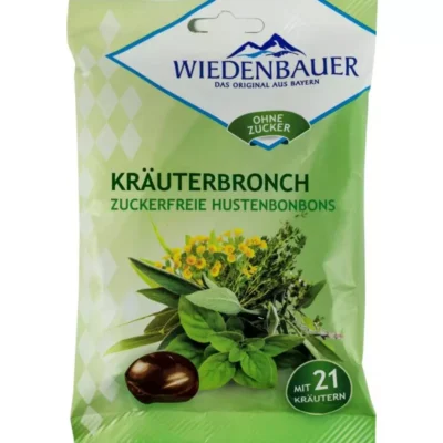 Bomboane fără zahăr pentru tuse cu 21 de plante medicinale, 75 g, Wiedenbauer