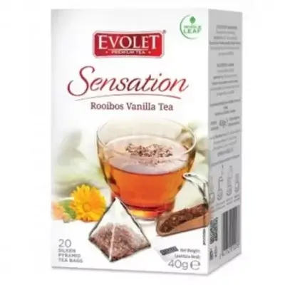 Ceai rooibos și vanilie Evolet Sensation, 20 plicuri, Kalpo