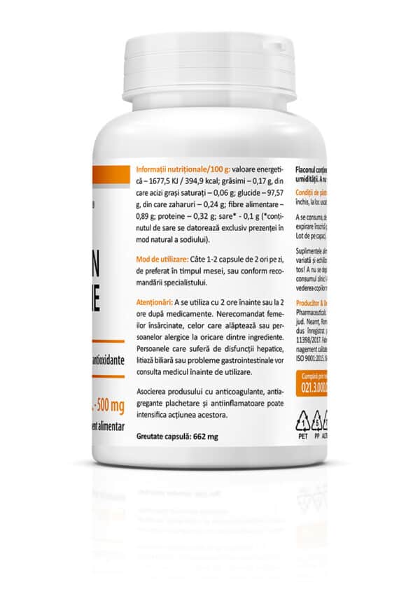 Extract de turmeric și piperină, 60 capsule, Zenyth