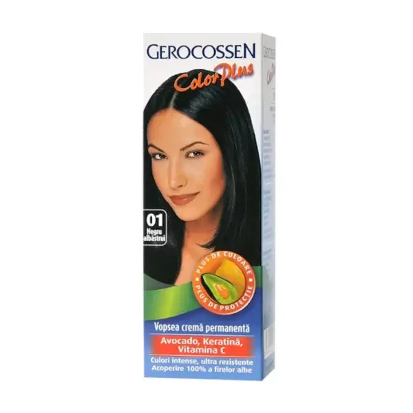 Vopsea Color Plus, nr. 0.1, Negru albăstrui, 50 g, Gerocossen