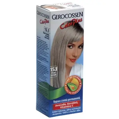 Vopsea Color Plus, nr. 15.1, Blond Cenușiu, 50 g, Gerocossen