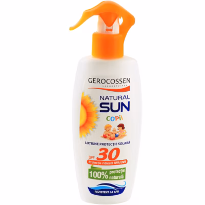 Loțiune pentru protecție solară copii Natural Sun SPF30, 200 ml, Gerocossen