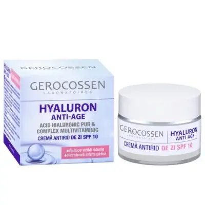 Cremă antirid de zi SPF 10 Hyaluron Anti-Age, 50 ml, Gerocossen