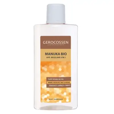 Apă Micelară 3 în 1 cu Miere de Manuka și Extract de Rodie, Manuka Bio, 300 ml, Gerocossen