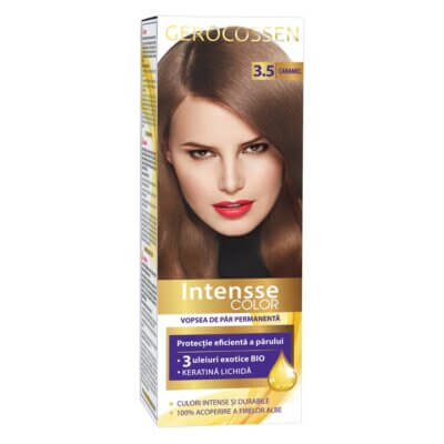 Vopsea de păr Intensse Color 3.5 Caramel, 50 ml, Gerocossen