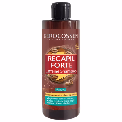 Șamponul cu cafeină pentru păr gras Recapil Forte, 400 ml, Gerocossen