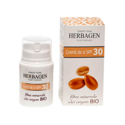 Cremă de zi SPF 30 cu filtre minerale și ulei de argan BIO, 50 g, Herbagen