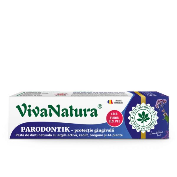 5948501070083 Pastă dinți naturală cu argilă activă și zeolit Parodontik, 80ml, VivaNatura
