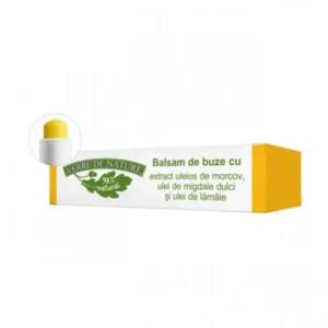 Balsam de buze cu extract uleios de morcovi, ulei de migdale și ulei de lămâie, 4.8 g, Verre de Nature