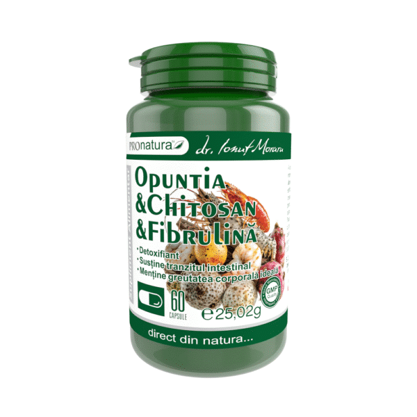 Opuntia & Chitosan & Fibrulină, 60 capsule, Pro Natura