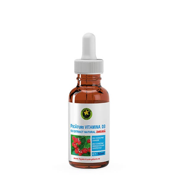 Vitamina D3 cu extract natural de Zmeură, 50ml, Hypericum