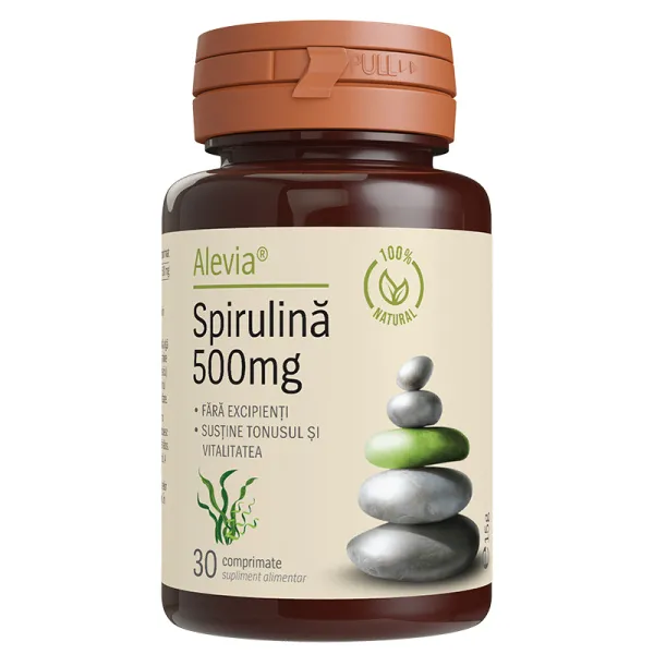 Spirulină 500mg, 30 comprimate, Alevia