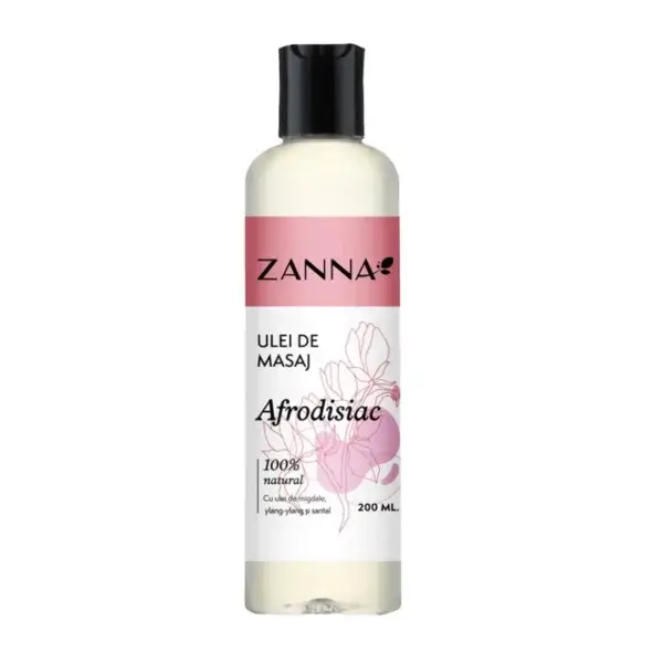 Ulei de masaj afrodisiac cu ylang-ylang și santal, 200ml, Zanna