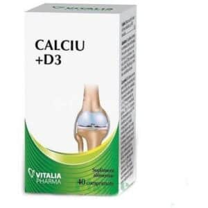 Calciu plus D3, 40 comprimate, Vitalia Pharma